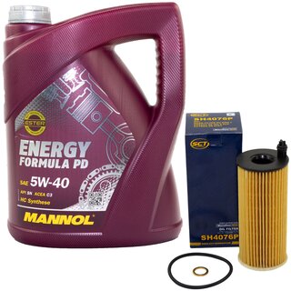 Motor oil set of Engineoil Engine oil MANNOL Energy Formula PD 5W-40 API SN 5 liters + oil filter SH 4076 P