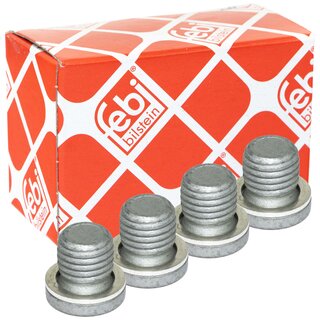 Oil drain plug FEBI 46398 M12 x 1,5 mm with sealing ring set 4 pieces