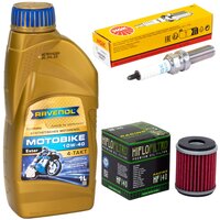 Maintenance package oil 1 Liters + oil filter + spark plug