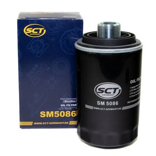Engine Oil Set 5W-30 5 liters + Oilfilter SCT SM 5086 + Oildrainplug 103328