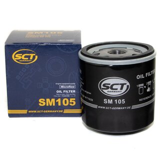 Engine Oil Set 5W-40 5 liters + Oilfilter SCT SM 105 + Oildrainplug 48876