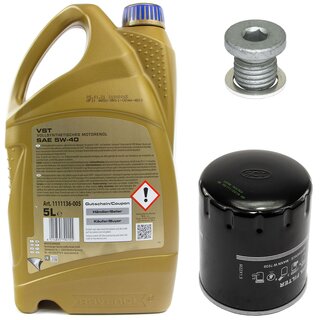 Engine Oil Set 5W-40 5 liters + Oilfilter SCT SM 5016 + Oildrainplug 46398