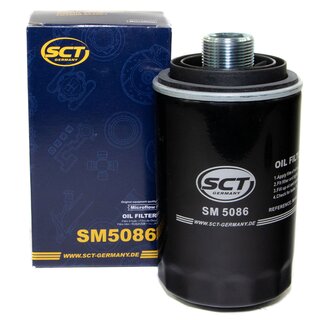 Engine Oil Set 5W-40 5 liters + Oilfilter SCT SM 5086 + Oildrainplug 103328