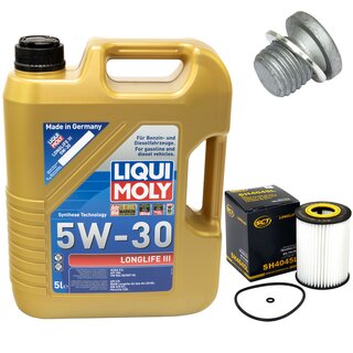 Motorl Set 5W-30 5 Liter + lfilter SH 4045 L + lablassschraube 46398