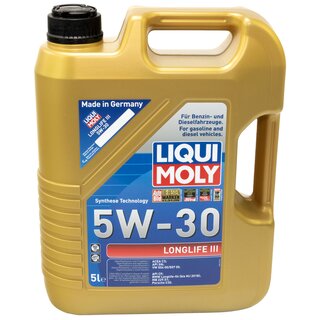 Engine Oil Set 5W-30 5 liters + Oilfilter SCT SH 425 P + Oildrainplug 46398