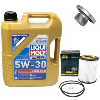 Motorl Set 5W-30 5 Liter + lfilter SH 426 L + lablassschraube 48876