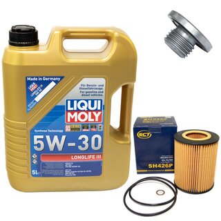 Motorl Set 5W-30 5 Liter + lfilter SH 426 P + lablassschraube 48876