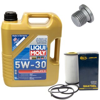 Motorl Set 5W-30 5 Liter + lfilter SH 4796 L + lablassschraube 103328