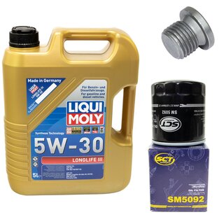 Motorl Set 5W-30 5 Liter + lfilter SM 5092 + lablassschraube 103328