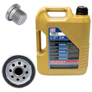 Engine Oil Set 5W-30 5 liters + Oilfilter SCT SM 5092 + Oildrainplug 103328
