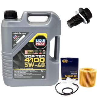 Engine Oil Set 5W-40 5 liters + Oilfilter SCT SH 4051 P + Oildrainplug 172445
