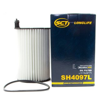 Engine Oil Set 5W-40 5 liters + Oilfilter SCT SH 4097 L + Oildrainplug 103328