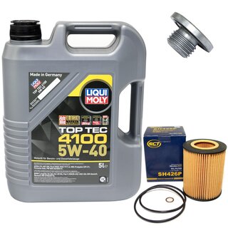 Engine Oil Set 5W-40 5 liters + Oilfilter SCT SH 426 P + Oildrainplug 48876