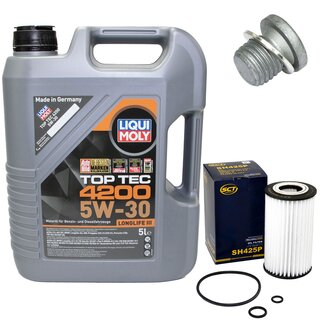 Motorl Set 5W-30 5 Liter + lfilter SH 425 P + lablassschraube 46398