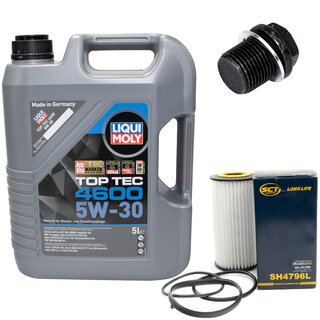 Engine Oil Set 5W-30 5 liters + Oilfilter SCT SH 4796 L + Oildrainplug 47739