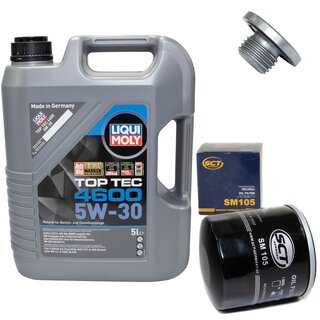Engine Oil Set 5W-30 5 liters + Oilfilter SCT SM 105 + Oildrainplug 48876