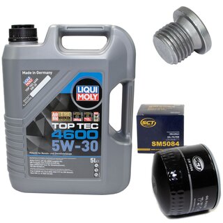 Engine Oil Set 5W-30 5 liters + Oilfilter SCT SM 5084 + Oildrainplug 103328