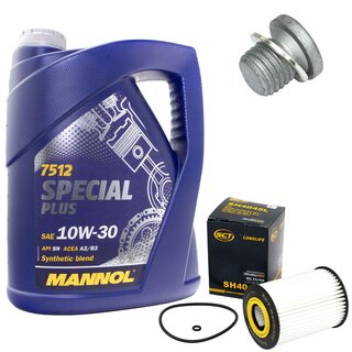Motorl Set 10W-30 5 Liter + lfilter SH 4045 L + lablassschraube 46398
