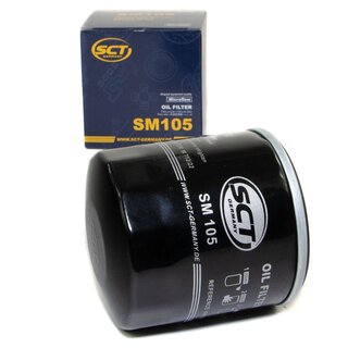 Engine Oil Set 10W-30 5 liters + Oilfilter SCT SM 105 + Oildrainplug 48876