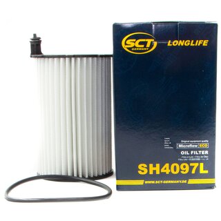 Engine Oil Set 5W30 5 liters + Oilfilter SCT SH 4097 L + Oildrainplug 103328