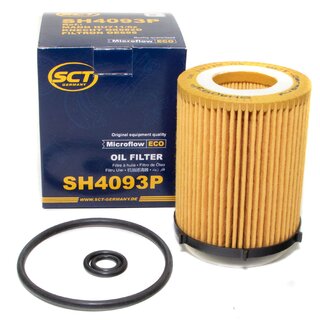 Engine Oil Set 5W40 5 liters + Oilfilter SCT SH 4093 P + Oildrainplug 46398