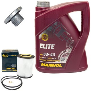 Engine Oil Set 5W40 5 liters + Oilfilter SCT SH 426 L + Oildrainplug 48876