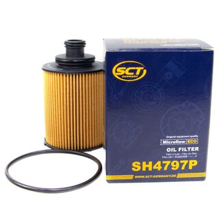 Engine Oil Set 5W40 5 liters + Oilfilter SCT SH 4797 P + Oildrainplug 48876