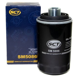 Engine Oil Set 5W40 5 liters + Oilfilter SCT SM 5086 + Oildrainplug 103328