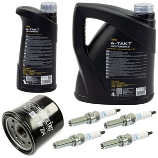 Maintenance package oil 5 liters + oil filter + spark plugs
