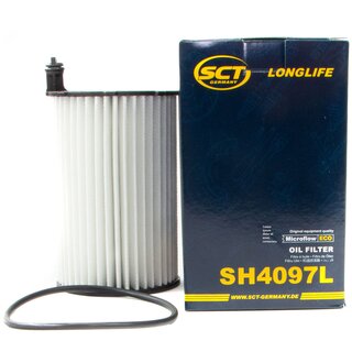 Engine Oil Set 5W-30 5 liters + Oilfilter SCT SH 4097 L + Oildrainplug 103328