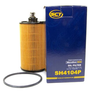 Engine Oil Set 5W-40 5 liters + Oilfilter SCT SH 4104 P + Oildrainplug 48876