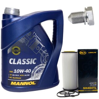 Motorl Set 10W-40 5 Liter + lfilter SH 4041 L + lablassschraube 15374
