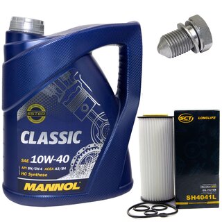 Motorl Set 10W-40 5 Liter + lfilter SH 4041 L + lablassschraube 48871