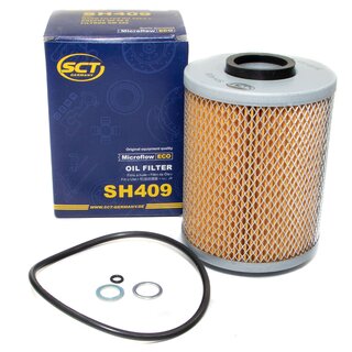 Engine Oil Set 10W-40 5 liters + Oilfilter SCT SH 409 + Oildrainplug 48895