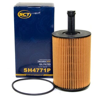 Engine Oil Set 10W-40 5 liters + Oilfilter SCT SH 4771 P + Oildrainplug 15374