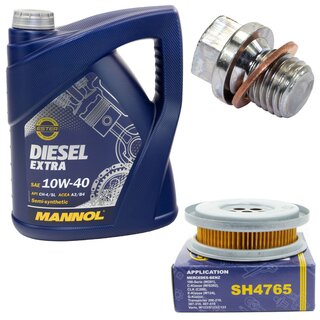 Engine Oil Set 10W40 5 liters + Oilfilter SCT SH 4765 + Oildrainplug 12341