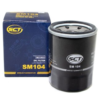 Engine Oil Set 15W50 5 liters + Oilfilter SCT SM 104 + Oildrainplug 30269