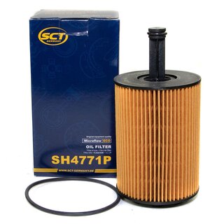 Engine Oil Set 5W-30 5 liters + Oilfilter SCT SH 4771 P + Oildrainplug 48871
