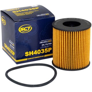 Engine Oil Set 5W30 5 liters + Oilfilter SCT SH 4035 P + Oildrainplug 38218