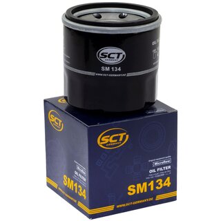 Engine Oil Set 5W30 5 liters + Oilfilter SCT SM 134 + Oildrainplug 101250
