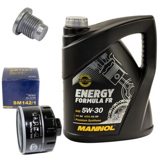 Engine Oil Set 5W30 5 liters + Oilfilter SCT SM 142/1 + Oildrainplug 48880