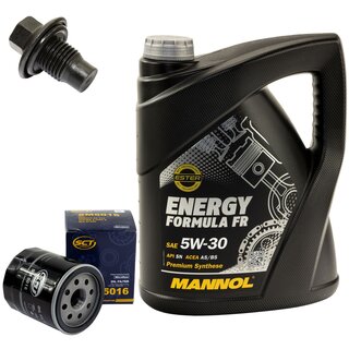 Engine Oil Set 5W30 5 liters + Oilfilter SCT SM 5016 + Oildrainplug 21096