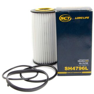 Engine Oil Set 0W-20 5 liters + Oilfilter SCT SH 4796 L + Oildrainplug 48874
