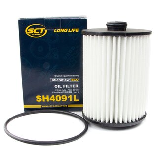 Motorl Set 5W-30 5 Liter + lfilter SH 4091 L + lablassschraube 15374