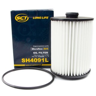 Engine Oil Set 5W-40 5 liters + Oilfilter SCT SH 4091 L + Oildrainplug 48871
