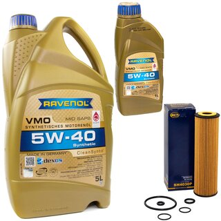 Motor oil set of Engine Oil RAVENOL VMO SAE 5W-40 6 liter + oil filter SH 4030 P