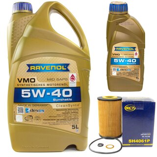 Motor oil set of Engine Oil RAVENOL VMO SAE 5W-40 6 liter + oil filter SH 4061 P