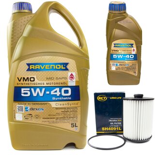 Motor oil set of Engine Oil RAVENOL VMO SAE 5W-40 6 liter + oil filter SH 4091 L
