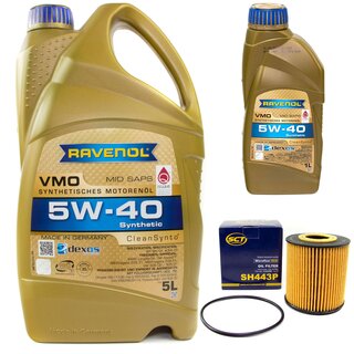 Motor oil set of Engine Oil RAVENOL VMO SAE 5W-40 6 liter + oil filter SH 443 P