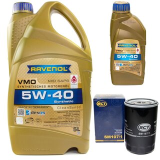 Motor oil set of Engine Oil RAVENOL VMO SAE 5W-40 6 liter + oil filter SM 107/1